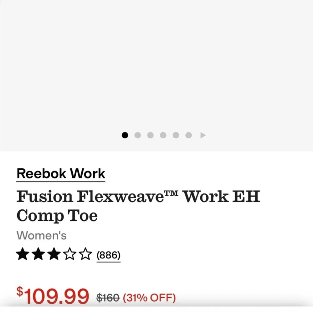 Reebok Work Fusion Flexweave Work EH Comp Toe White Sneakers